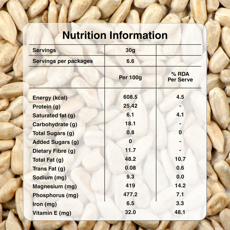Premium Whole Sunflower Seeds  200g Info Image