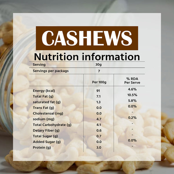 Premium Whole Cashews 250g image 8